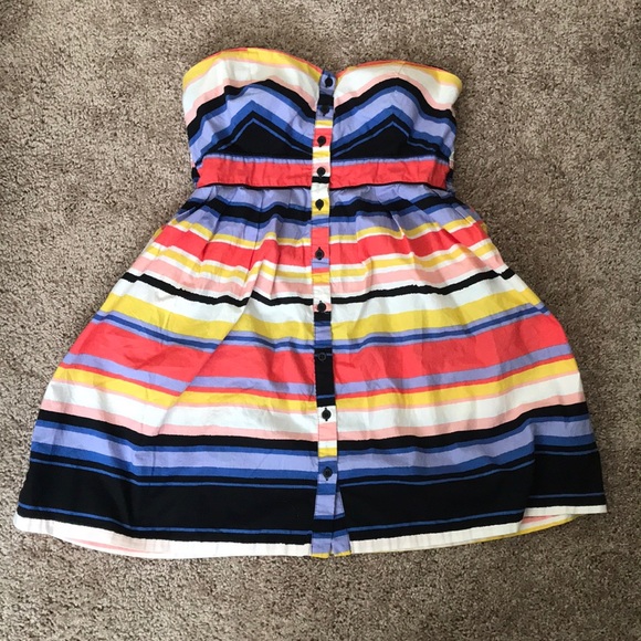 Colorful stripped strapless dress - Picture 1 of 5